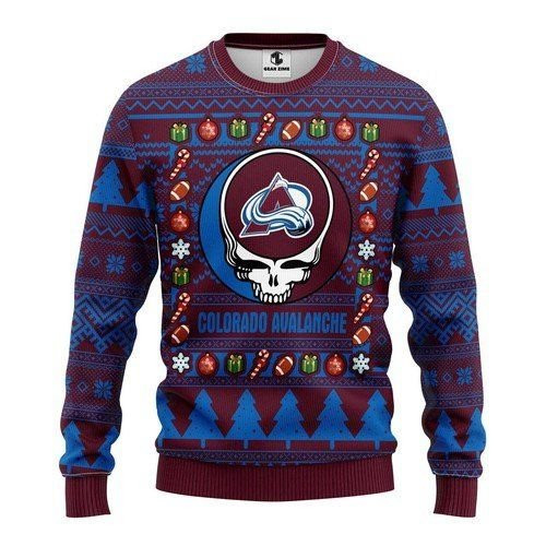 Colorado Avalanche Grateful Dead For Unisex Ugly Christmas Sweater