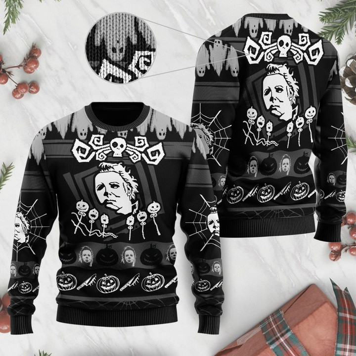 Michael Myers Halloween Black For Scary Movies Fans Ugly Christmas Sweater
