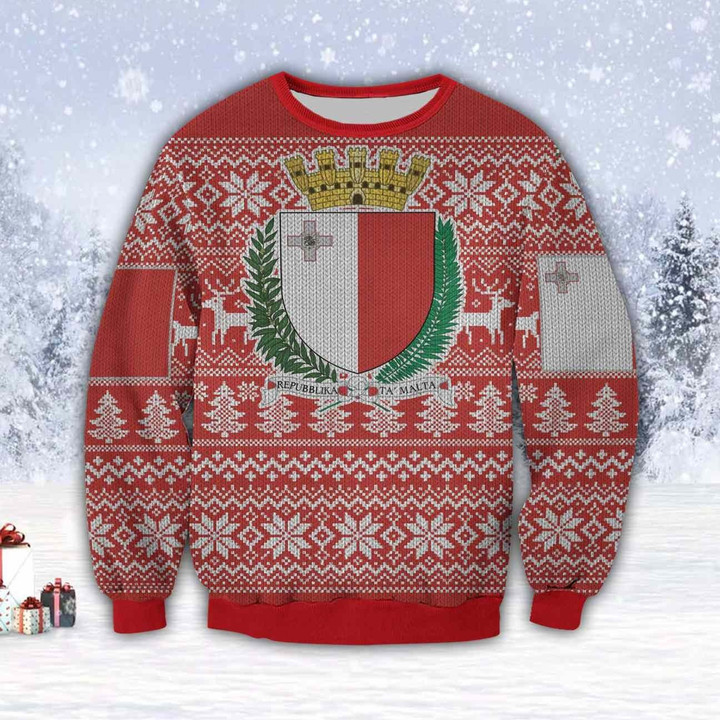 Malta Island Country 3D Ugly Christmas Sweater