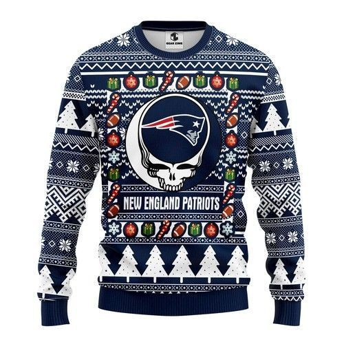 New England Patriots Grateful Dead Ugly Christmas Sweater