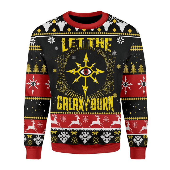 Merry Christmas Let The Galaxy Burn For Unisex Ugly Christmas Sweater