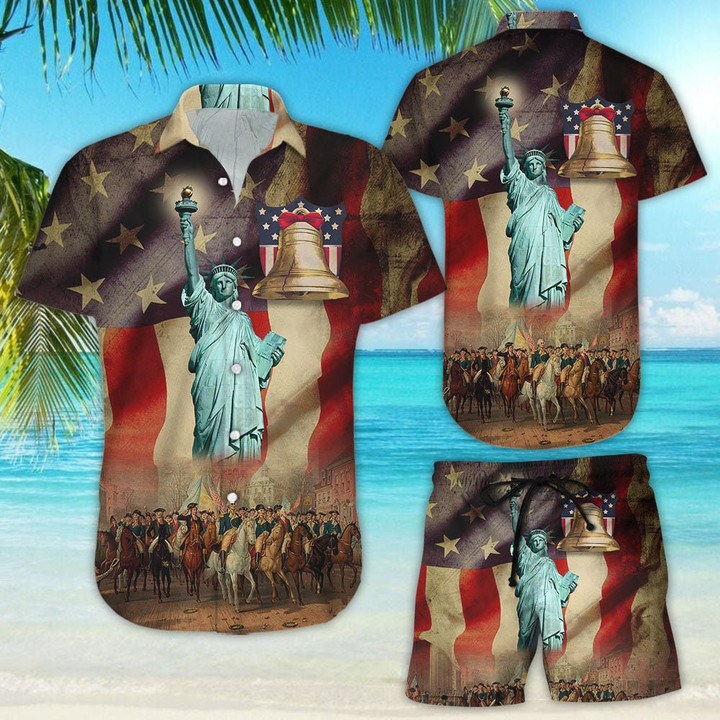 4th Of July Hawaiian Shirt And Short For Men And Women
