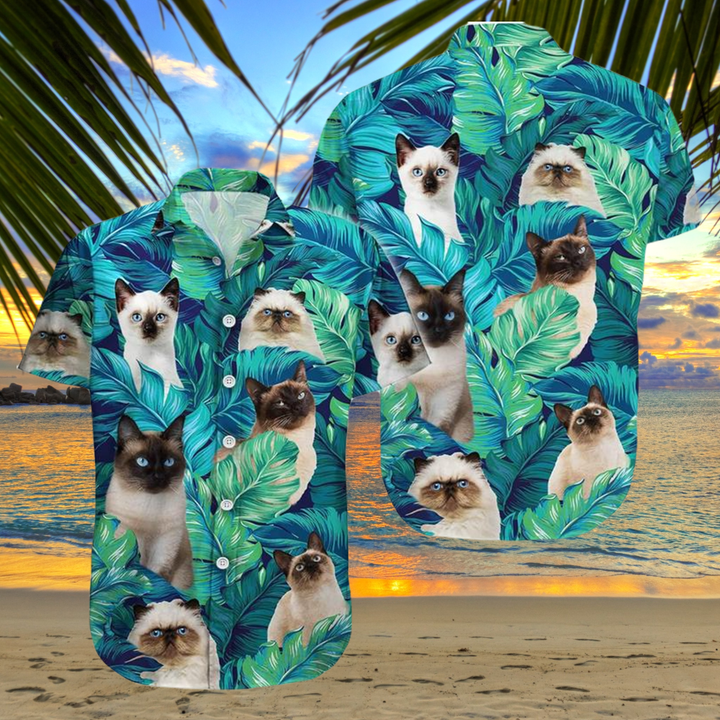 Summer Tropical Cat Hawaiian Shirt