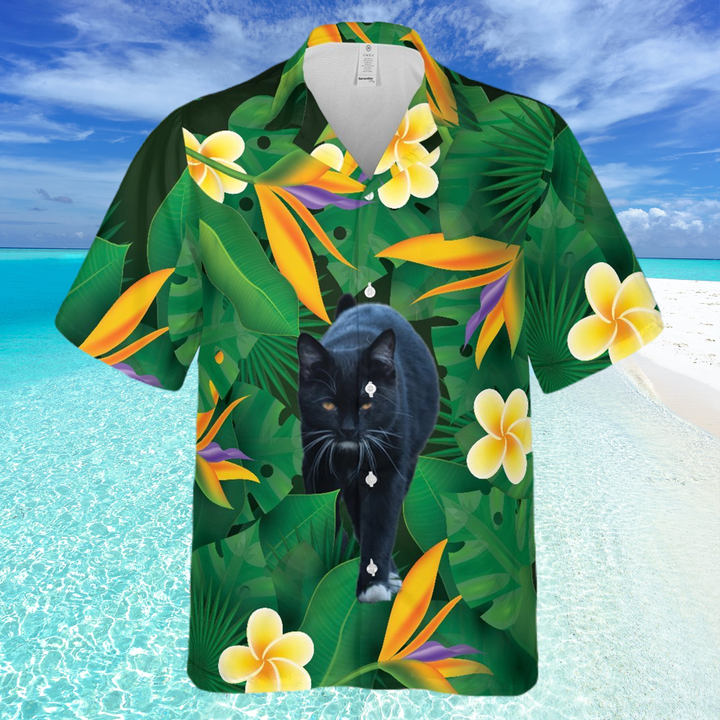 Tropical Black Cat Hawaiian Shirt