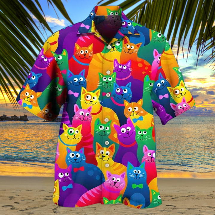 Colorful Cat Style Hawaiian Shirt