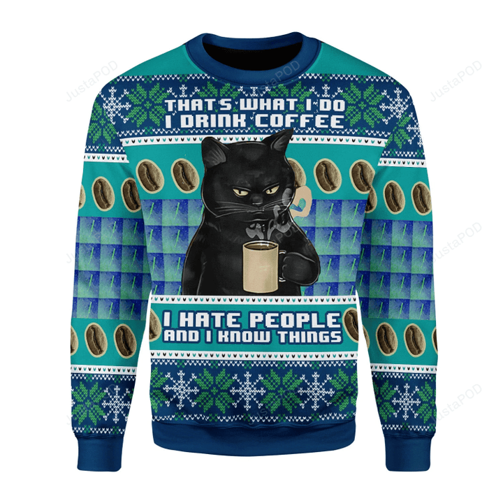 I Hate People Cat Ugly Christmas Sweater, Perfect Holiday Gift