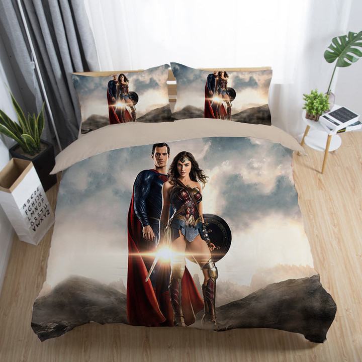 Justice League Wonder Woman Superman Batman The Flash Aquaman #26 Duvet Cover Quilt Cover Pillowcase Bedding Set Bed Linen Home Decor