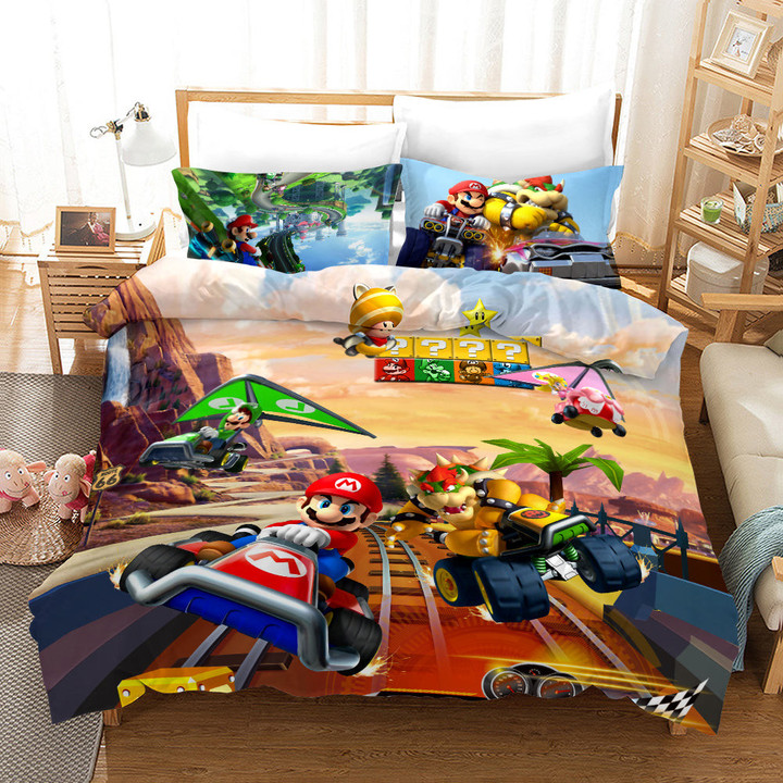 Super Smash Bros. Ultimate Mario #25 Duvet Cover Quilt Cover Pillowcase Bedding Set Bed Linen Home Bedroom Decor