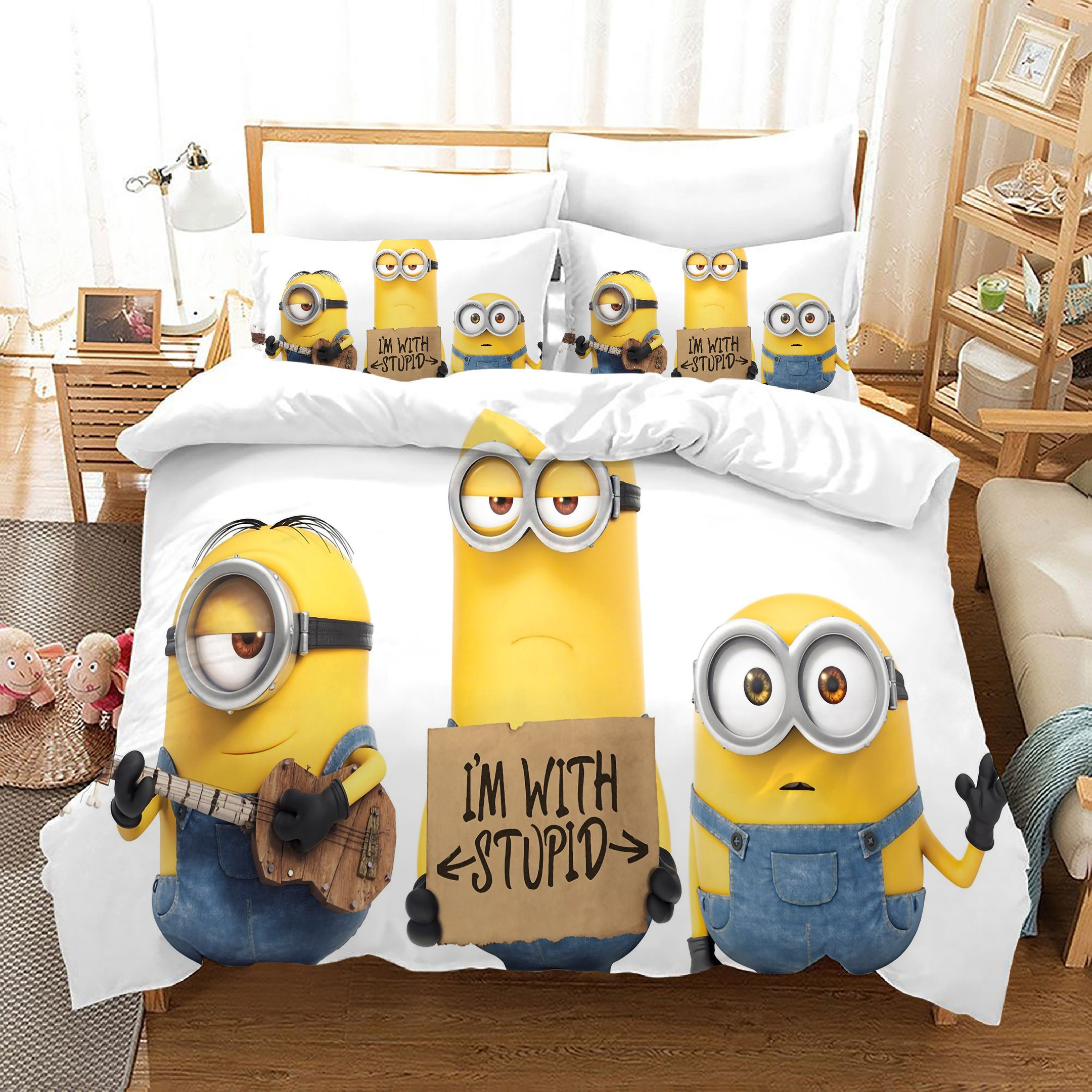 Despicable Me Minions #37 Duvet Cover Quilt Cover Pillowcase Bedding Set Bed Linen Home Decor