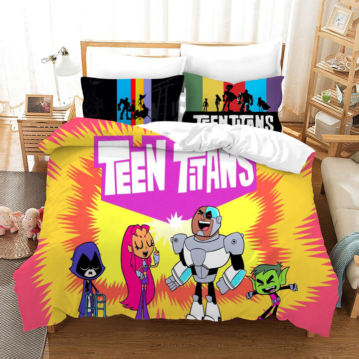 Teen Titans Go #28 Duvet Cover Quilt Cover Pillowcase Bedding Set Bed Linen Home Bedroom Decor