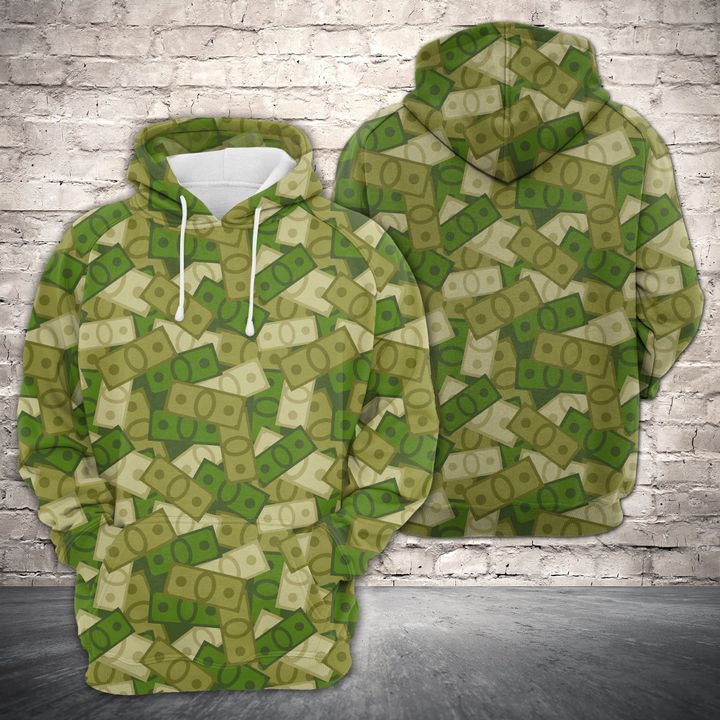 Pemagear Amazing Camouflage Of Cash 3D All Over Print Hoodie, Zip-Up Hoodie