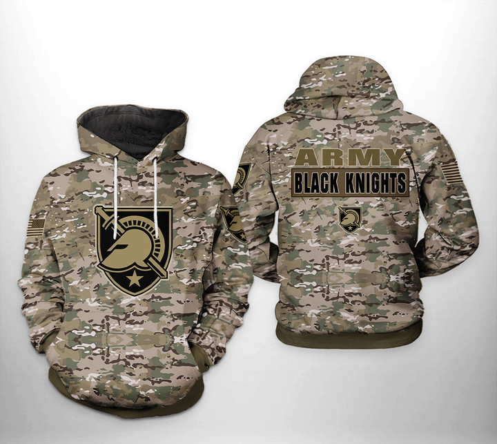 Pemagear Army Black Knights NCAA Camo Veteran 3D All Over Print Hoodie, Zip-Up Hoodie
