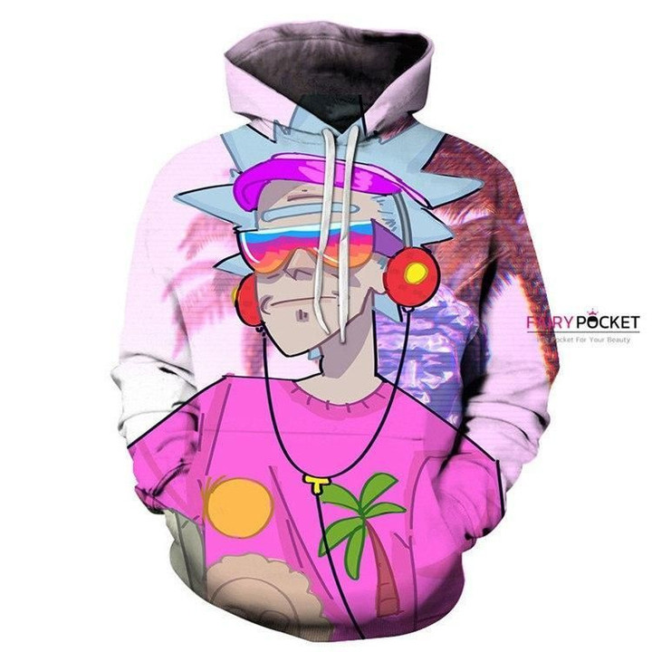 Pemagear Rick and Morty Rick Pink 3D All Over Print Hoodie, Zip-Up Hoodie