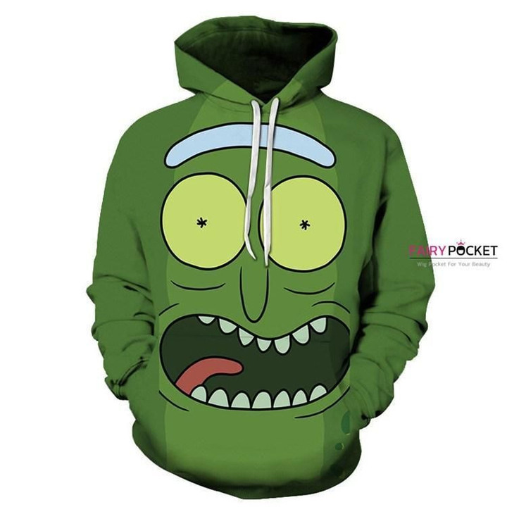 Pemagear Rick and Morty Rick Green 3D All Over Print Hoodie, Zip-Up Hoodie