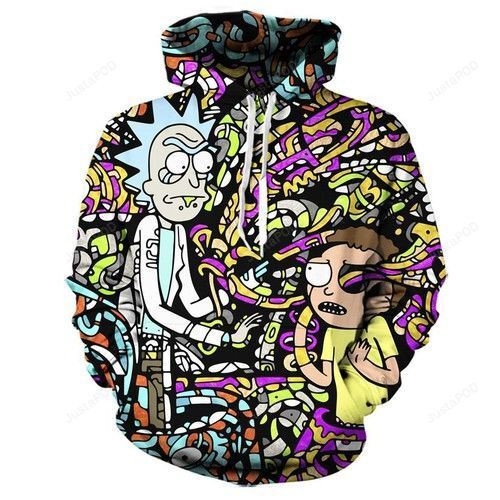 Pemagear Rick And Morty Trippy 3D All Over Print Hoodie, Zip-Up Hoodie