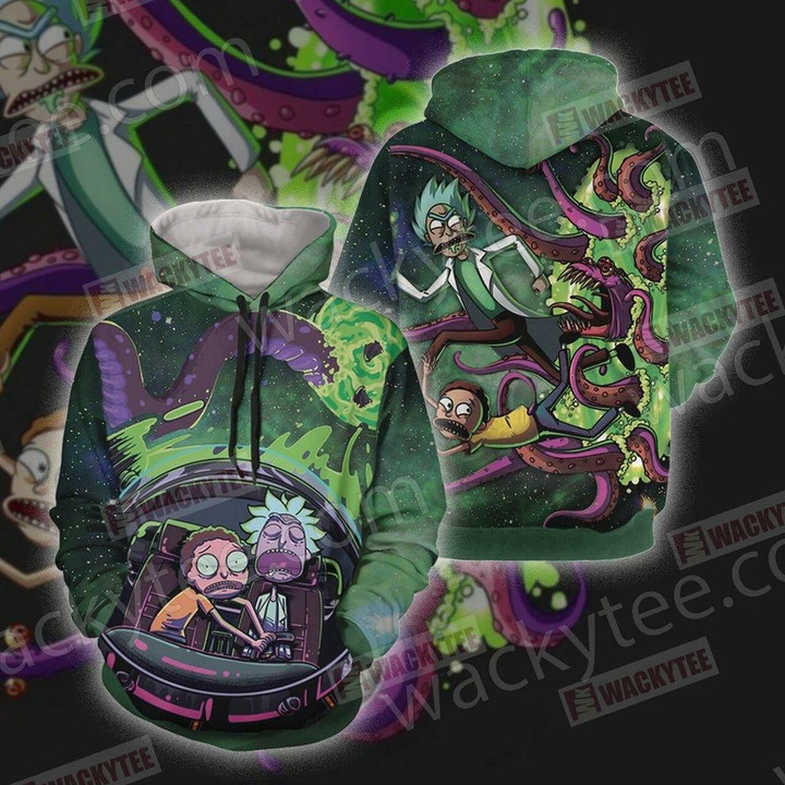 Pemagear Rick And Morty Unisex 3D All Over Print Hoodie, Zip-Up Hoodie