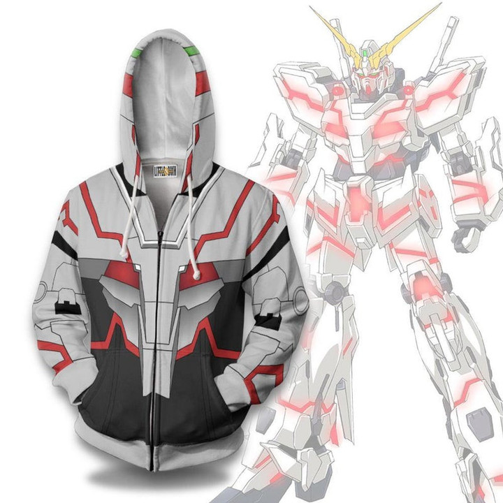 Pemagear RX-0 Unicorn Gundam Mobile Suit Gundam Unicorn 3D All Over Print Hoodie, Zip-Up Hoodie