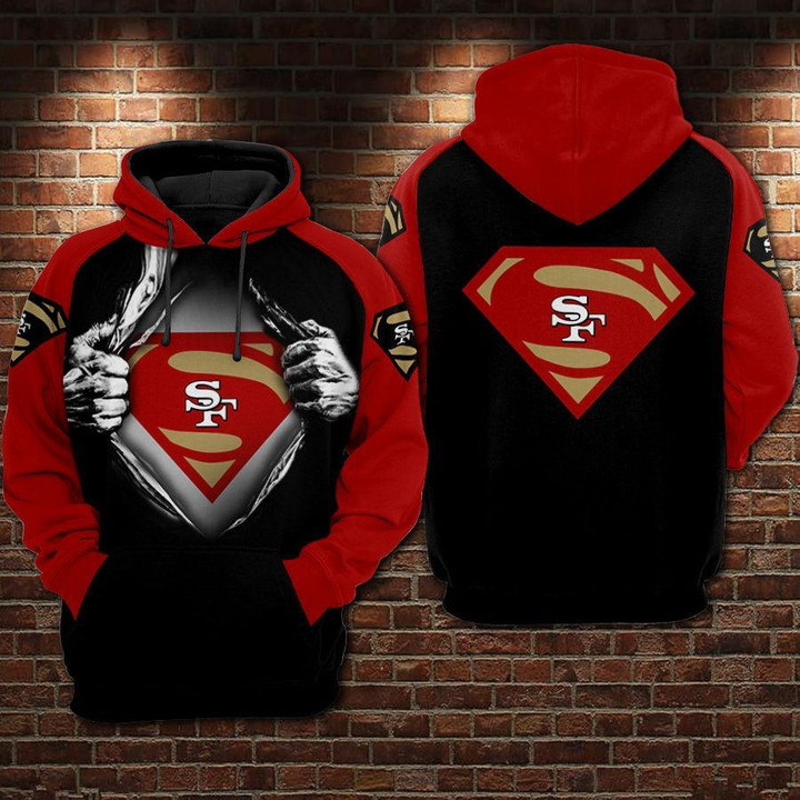 Pemagear San Francisco 49ers Nfl Football Superman 3D All Over Print Hoodie, Zip-Up Hoodie