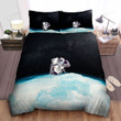Astronaut In The Cloud Illustration Bed Sheets Spread Comforter Duvet Cover Bedding Sets