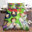 Anohana: The Flower We Saw That Day Characters Lying On The Grass Bed Sheets Spread Comforter Duvet Cover Bedding Sets