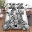 Ares Greek God Of War & Battle With Sacred Animals In Black & White Art Bed Sheets Spread Duvet Cover Bedding Sets