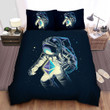 Astronaut And Ethereum Logo In Outer Space Bed Sheets Spread Comforter Duvet Cover Bedding Sets