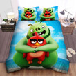 Angry Birds, Red Being Hugged By Leonard Bed Sheets Spread Comforter Duvet Cover Bedding Sets