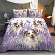 Australian Shepherd And Lavender Cotton Bed Sheets Spread Comforter Duvet Cover Bedding Sets
