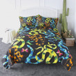 Arightex Butterfly Bedding Psychedelic Butterflies and Snake Print Duvet Cover Blue Yellow 3 Pieces Abstract Modern Art Bed Set (Twin)