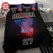 Amazing Basketball Blue Hoop Custom Duvet Cover Bedding Set With Your Name