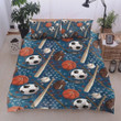 Ball Sports Blue Star Pattern Cotton Bed Sheets Spread Comforter Duvet Cover Bedding Sets
