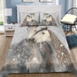 Beautiful White Horses Couple Bedding Set Cotton Bed Sheets Spread Comforter Duvet Cover Bedding Sets