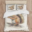 Bedding Set 3D Print for Duvet Cover Set 2 Pillowcases Nature Squirrel Childish Fun Small Pencil Cute Drawing Animals Wildlife