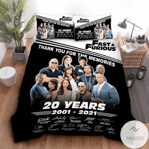 Fast And Furious 20 Years 2001 2021 Thank You For The Memories Duvet Quilt Bedding Set