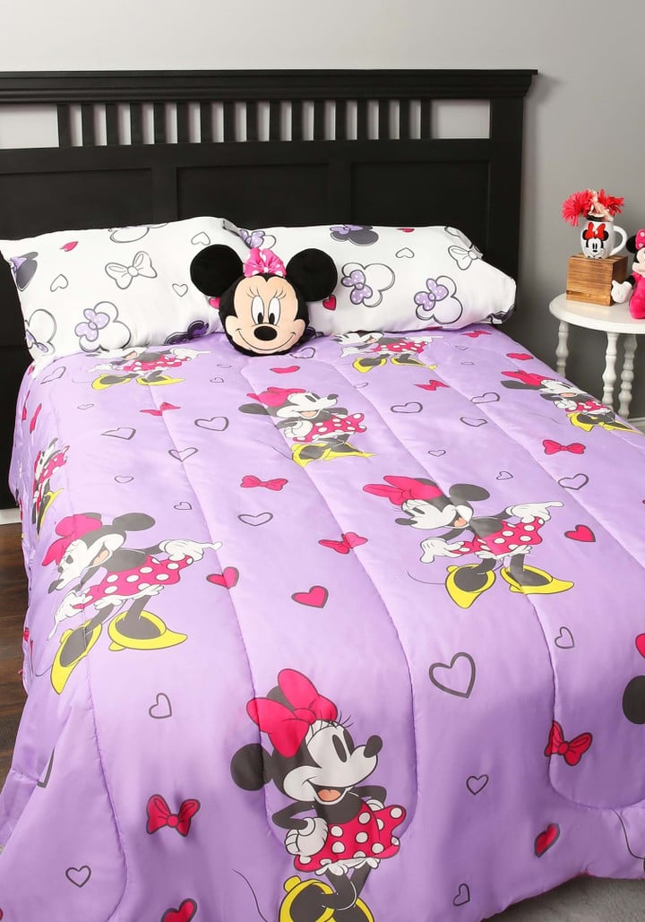 Disney Minnie Mouse Purple Love Duvet Quilt Bedding Set