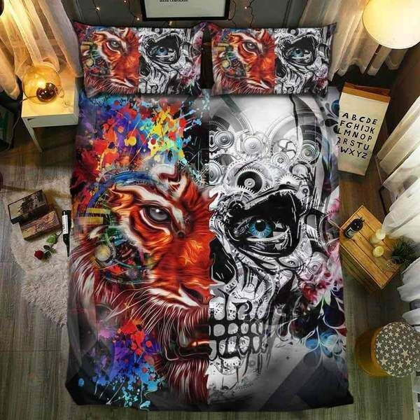 Awesome Skull Cotton Bed Sheets Spread Comforter Duvet Cover Bedding Sets