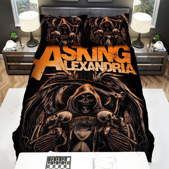 Asking Alexandria Reaper Fan Art Bed Sheets Spread Comforter Duvet Cover Bedding Sets