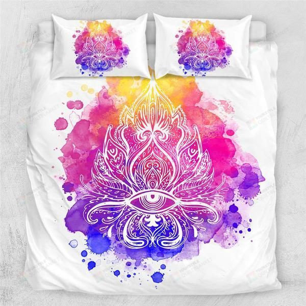 Artistic Abstract Lotus Boho Hippie Cotton Bed Sheets Spread Comforter Duvet Cover Bedding Sets