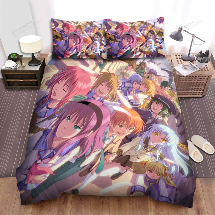 Angel Beats! Characters Bed Sheets Spread Comforter Duvet Cover Bedding Sets