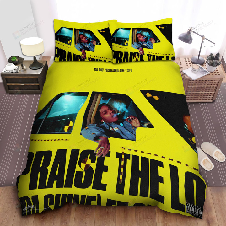 Asap Rocky Praise The Lord Cover Art Bed Sheets Spread Comforter Duvet Cover Bedding Sets