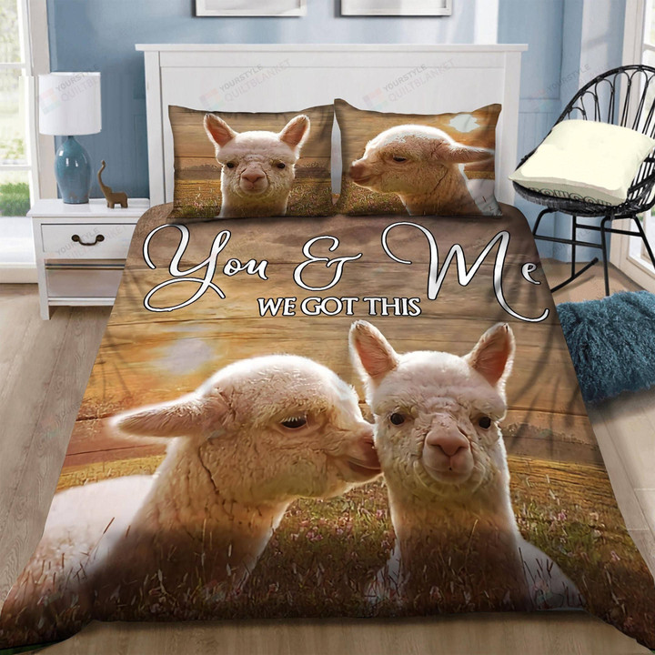 Alpaca Couple You And Me We Got This Cotton Bed Sheets Spread Comforter Duvet Cover Bedding Sets