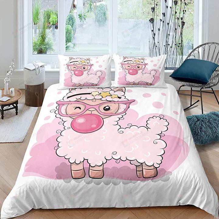 Alpaca Cute Bedding Set Bed Sheets Spread Comforter Duvet Cover Bedding Sets