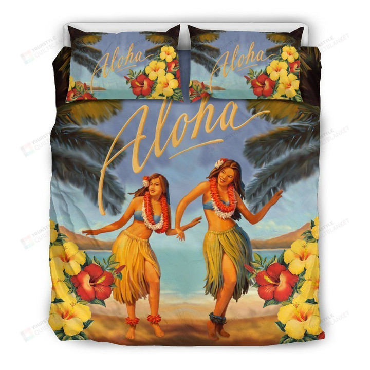Aloha Hawaiian Bed Sheets Spread Comforter Duvet Cover Bedding Sets