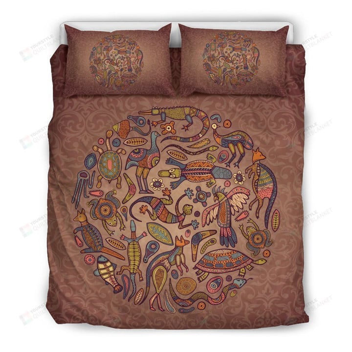 Australia Aboriginal Animal Bed Sheets Duvet Cover Bedding Set Great Gifts For Birthday Christmas Thanksgiving