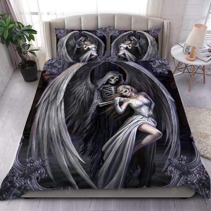 Angel Demon Skull Art Cotton Bed Sheets Spread Comforter Duvet Cover Bedding Sets