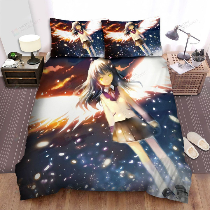 Angel Beats! Angel Anime Bed Sheets Spread Comforter Duvet Cover Bedding Sets