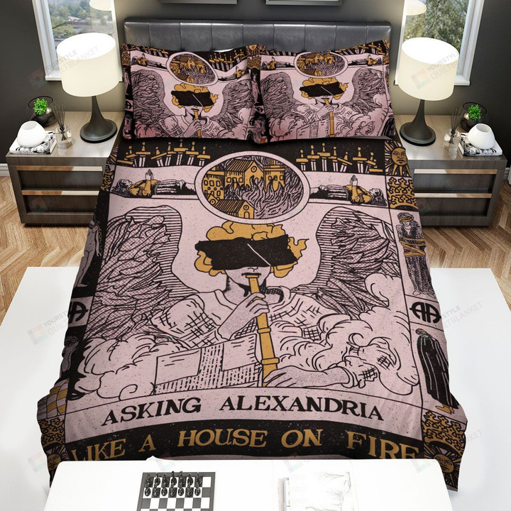 Asking Alexandria Like A House On Fire Art Bed Sheets Spread Comforter Duvet Cover Bedding Sets