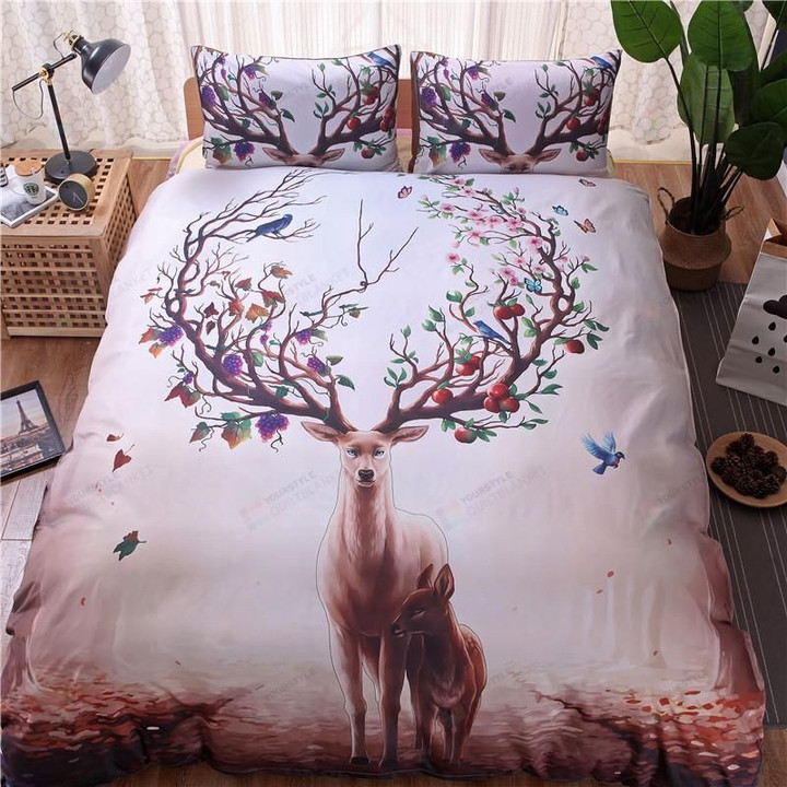 Animal Elk 3D Cotton Bed Sheets Spread Comforter Duvet Cover Bedding Sets
