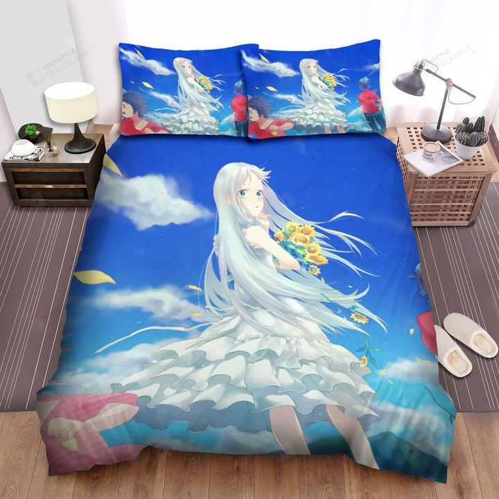 Anohana: The Flower We Saw That Day Meiko With The Sunflowers Bed Sheets Spread Comforter Duvet Cover Bedding Sets