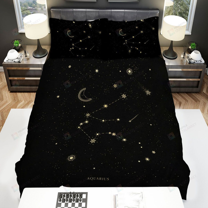 Aquarius Constellation Art Bed Sheets Spread Comforter Duvet Cover Bedding Sets